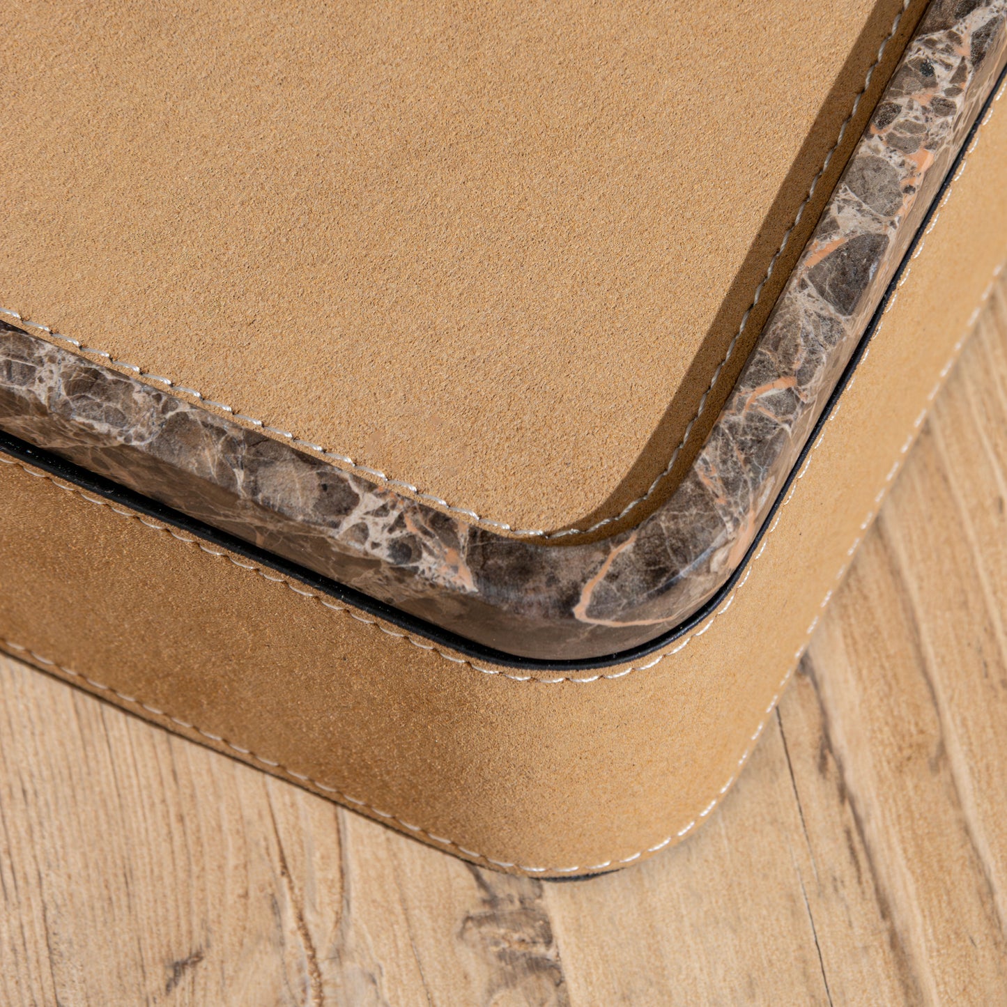 Clarris Storage Box | Marble & Suede