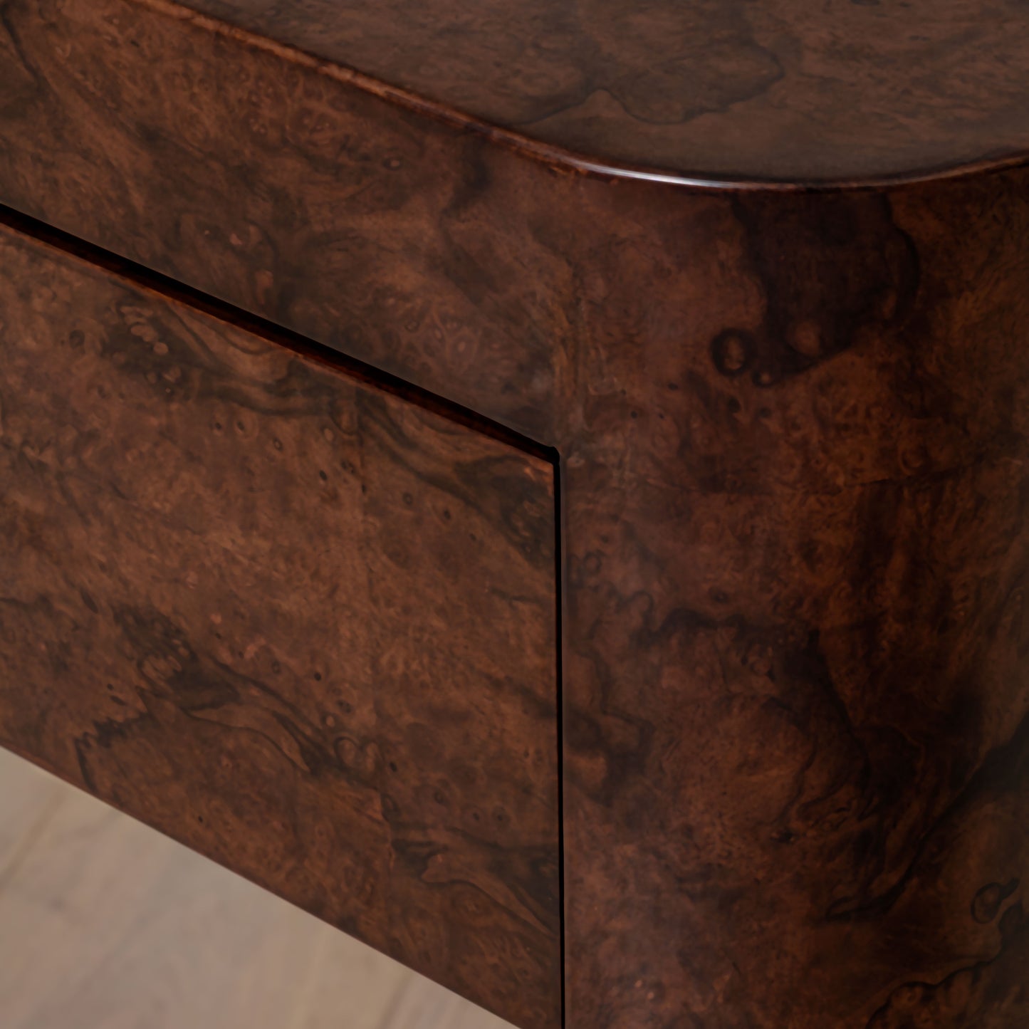 Abingdon Dressing Table | 1200 Wide Dark Burl, 2 Drawer