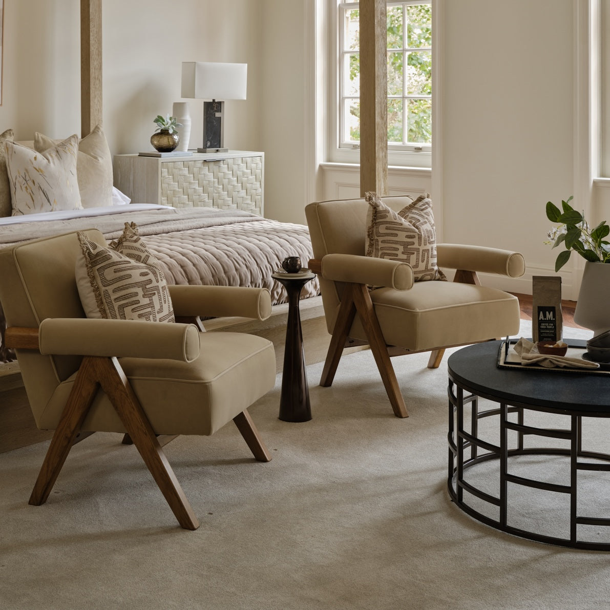 Whistle Feature Chair | 77 Wide, Mid-Century Velvet