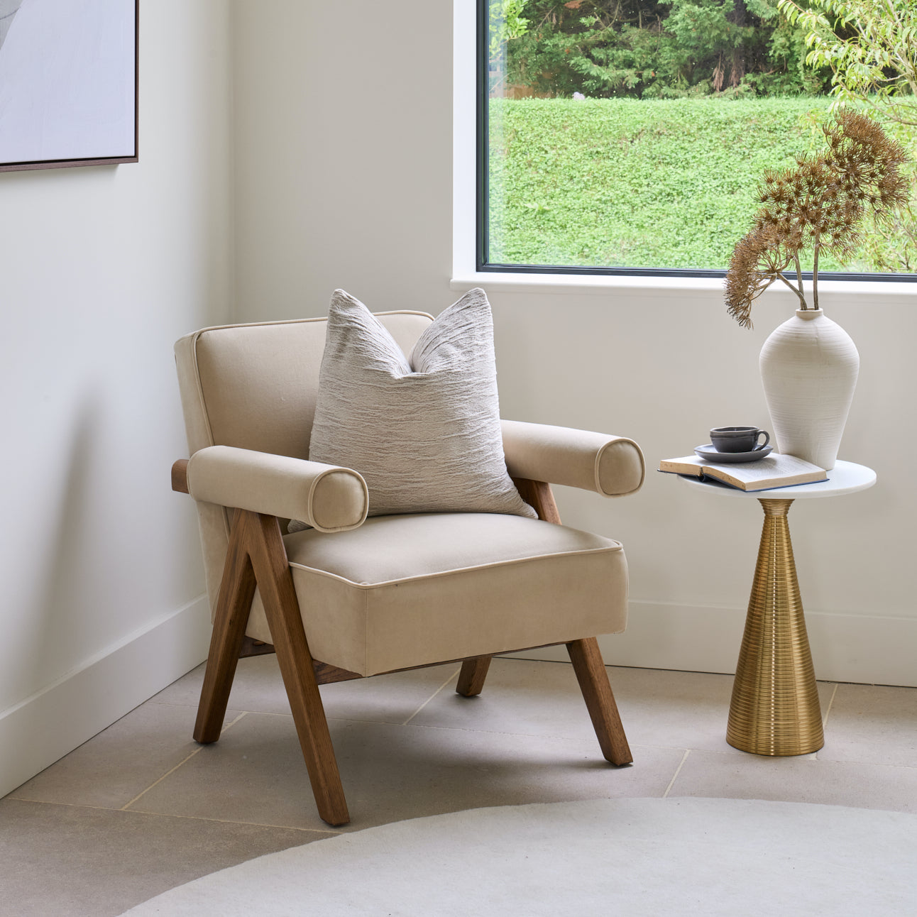 Whistle Feature Chair | 77 Wide, Mid-Century Velvet