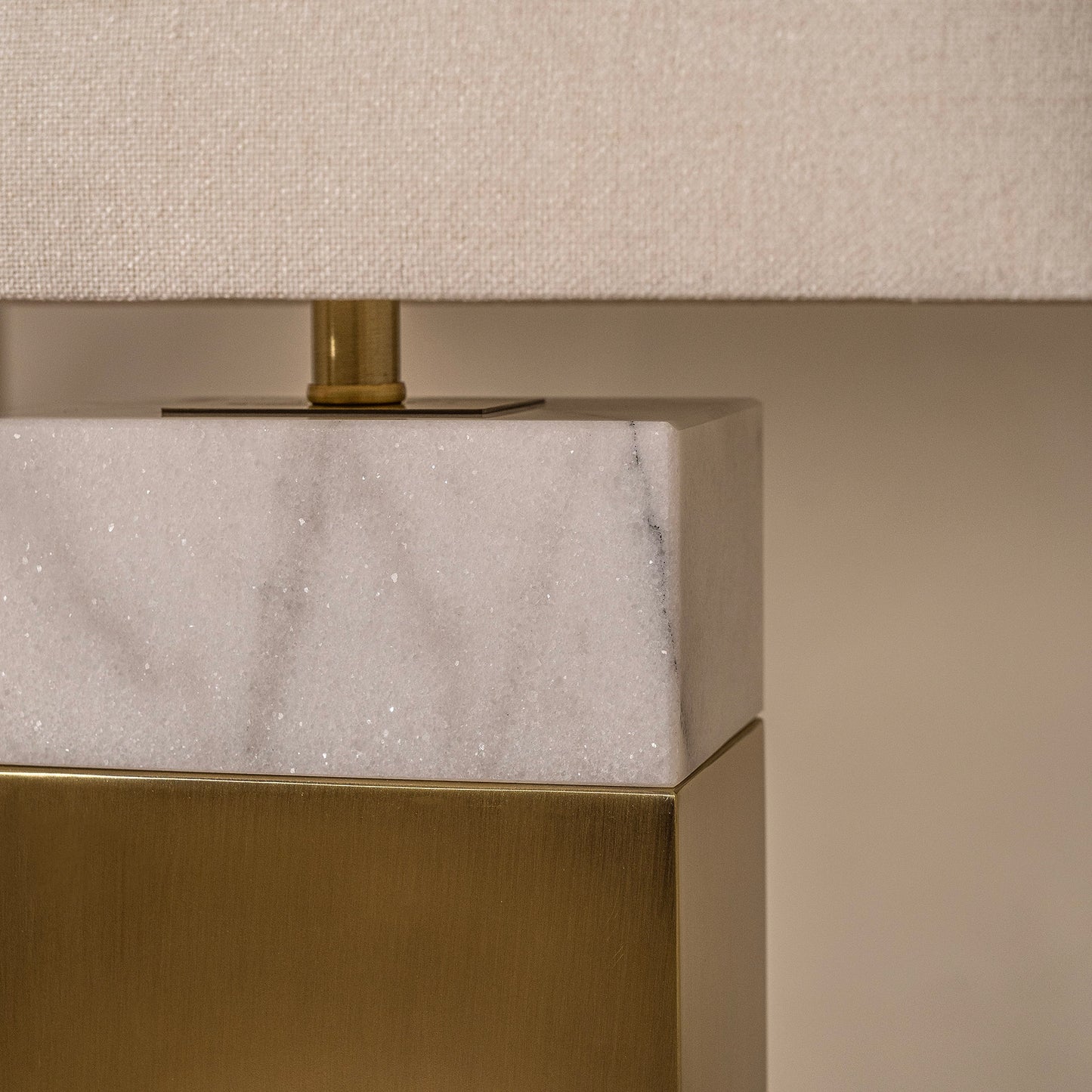 Durham Table Lamp | 61 High, Grey Marble & Brass