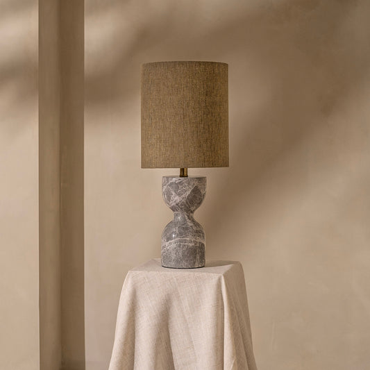 Greenwich Table Lamp | 45 High, Grey Marble
