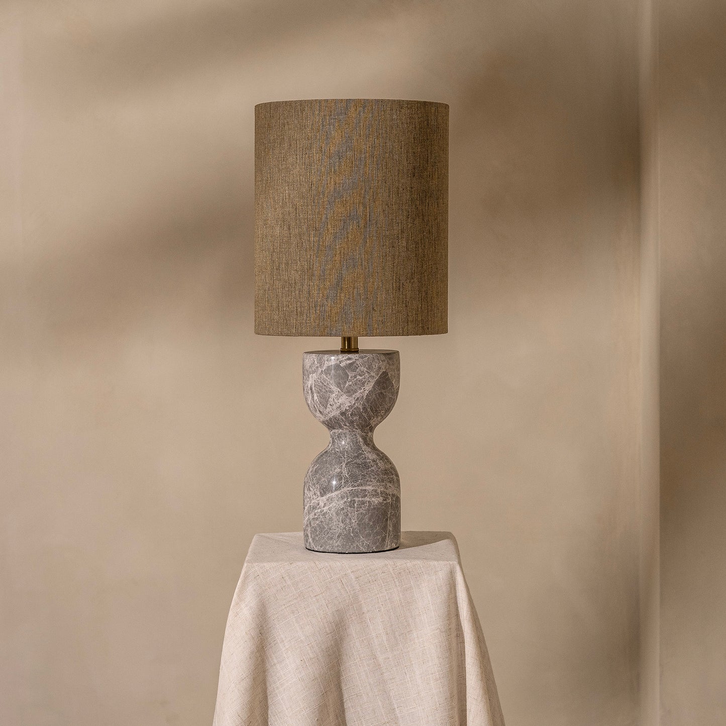 Greenwich Table Lamp | 45 High, Grey Marble