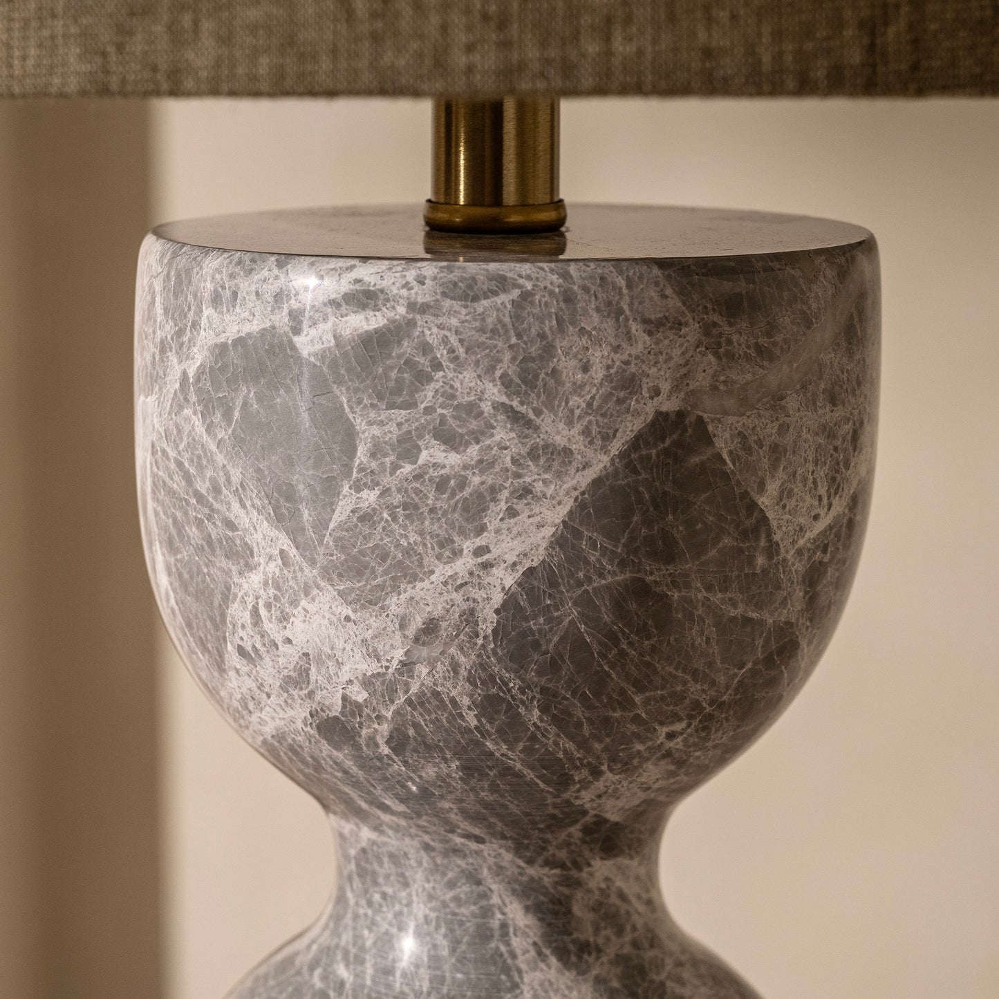 Greenwich Table Lamp | 45 High, Grey Marble