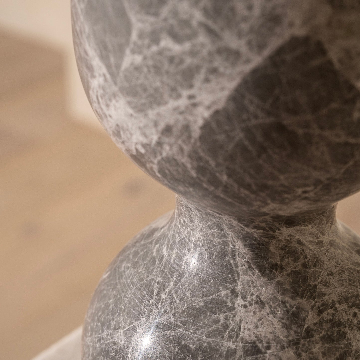 Greenwich Table Lamp | 45 High, Grey Marble