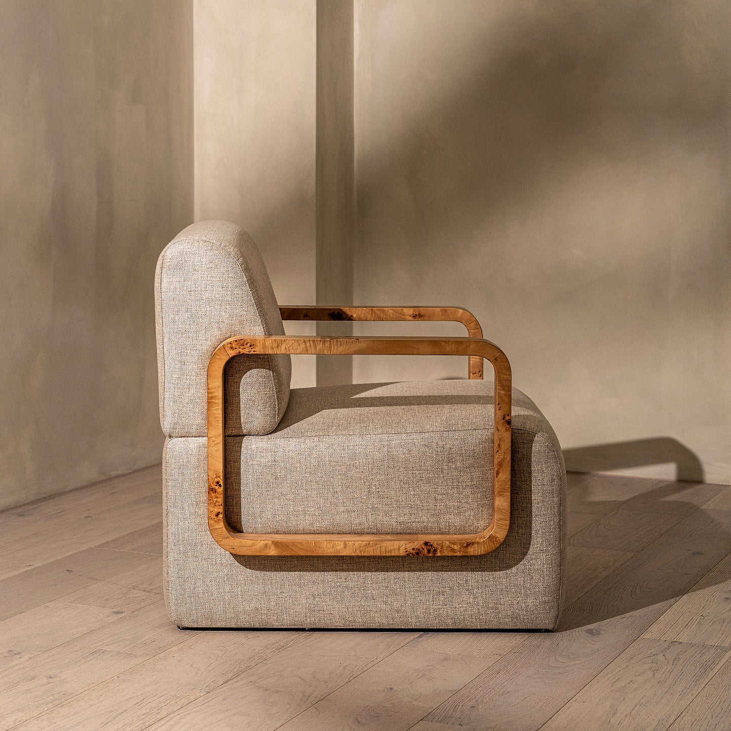 Thornhill Burl Armchair | Light Burl