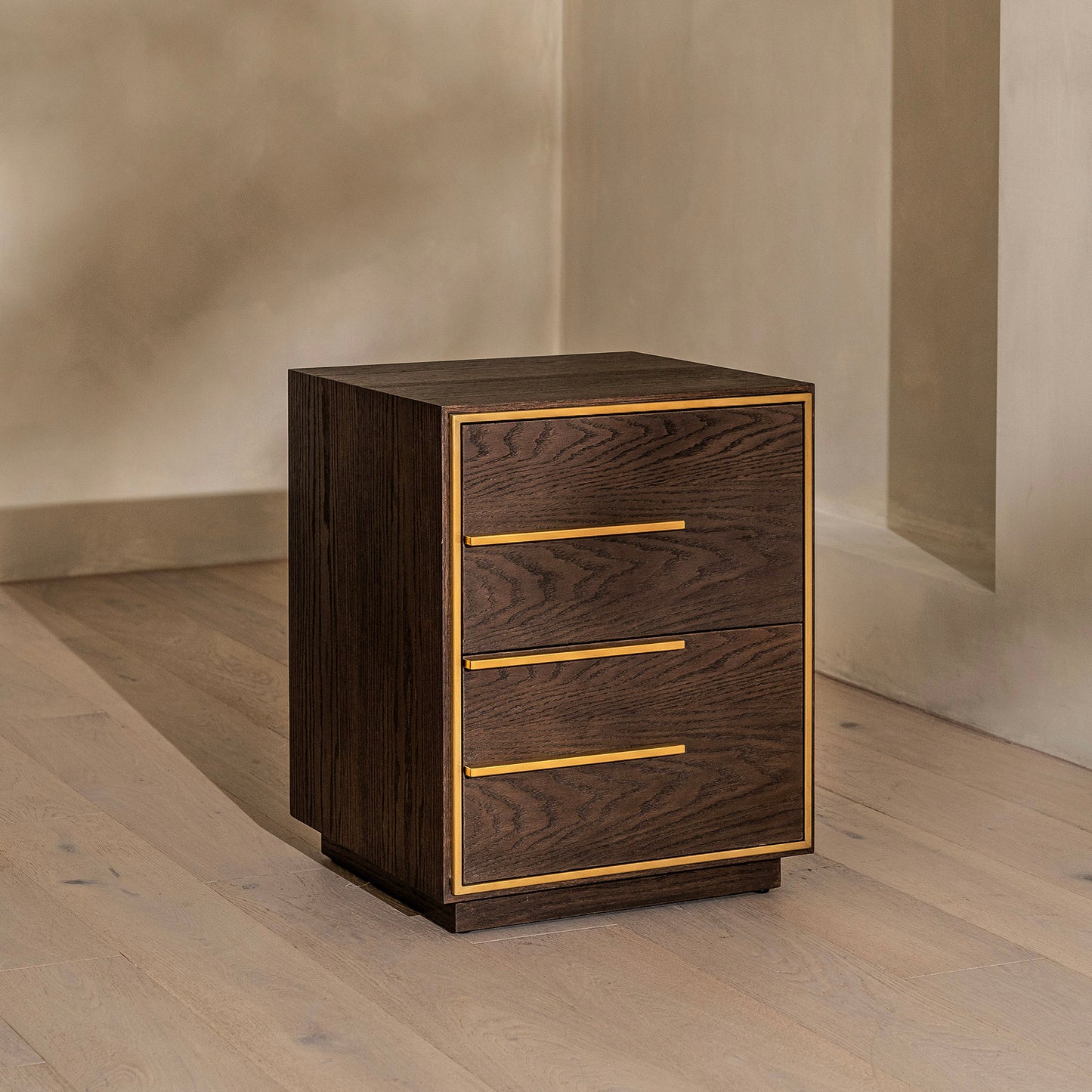 Landbrooke Bedside Table | 500 Wide Walnut, 2 Drawers