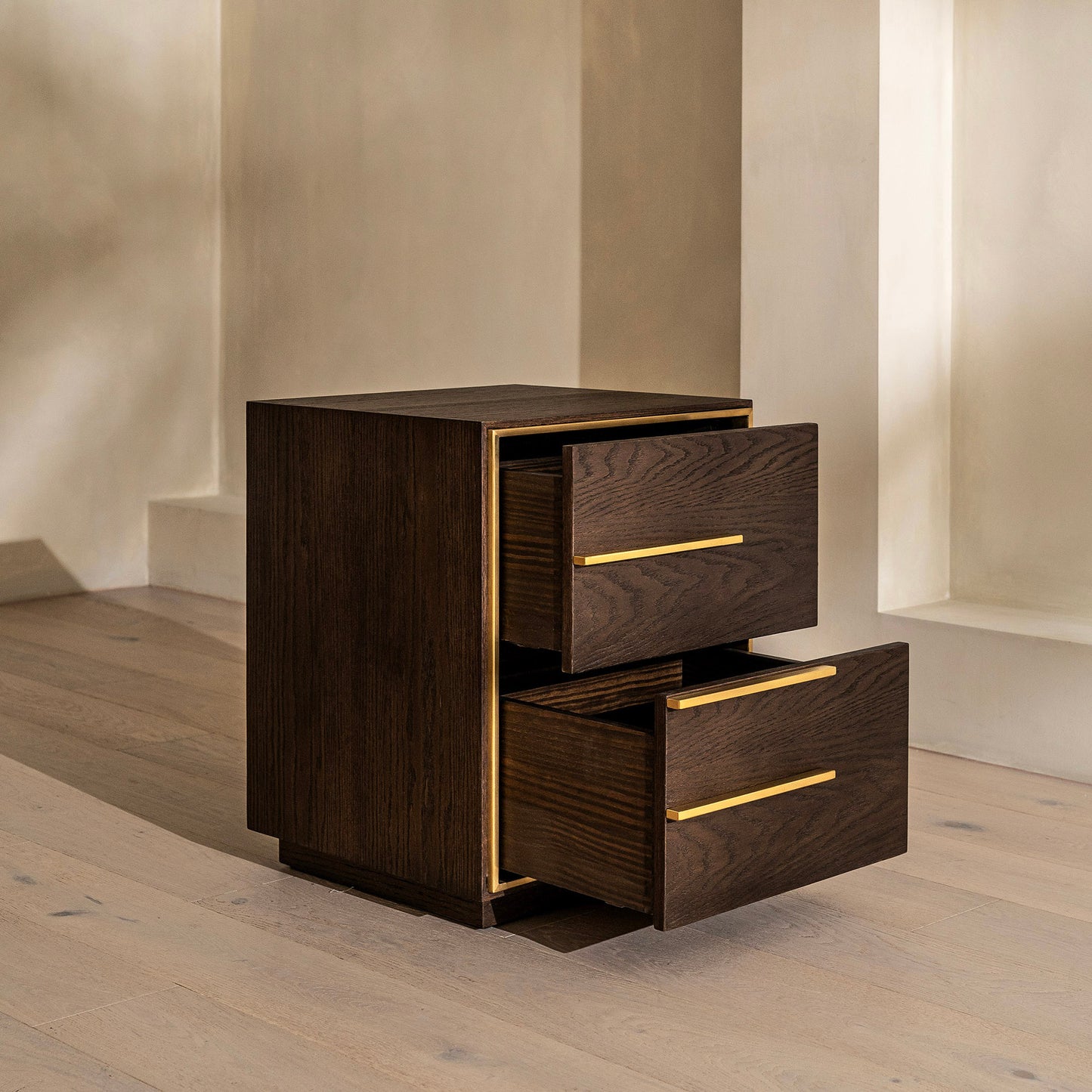 Landbrooke Bedside Table | 500 Wide Walnut, 2 Drawers