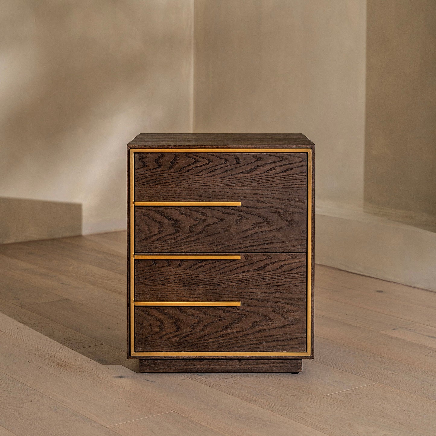 Landbrooke Bedside Table | 500 Wide Walnut, 2 Drawers