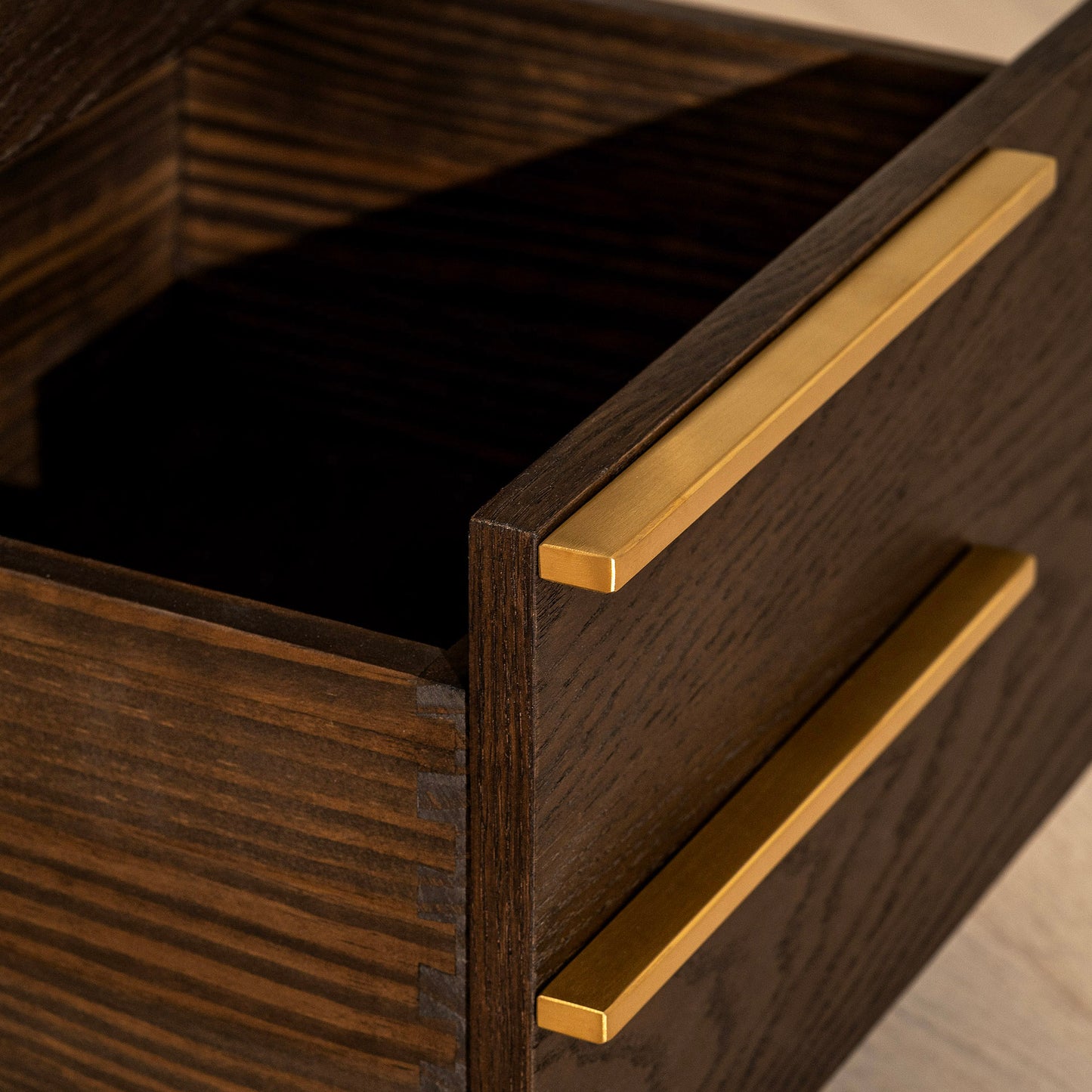 Landbrooke Bedside Table | 500 Wide Walnut, 2 Drawers