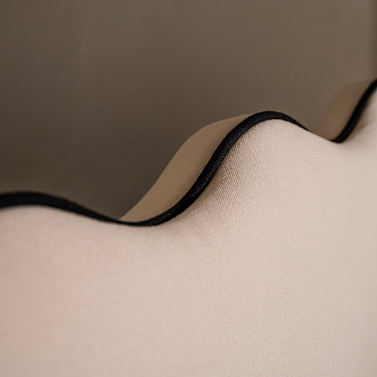 Capo Headboard | Black Piped & White Linen