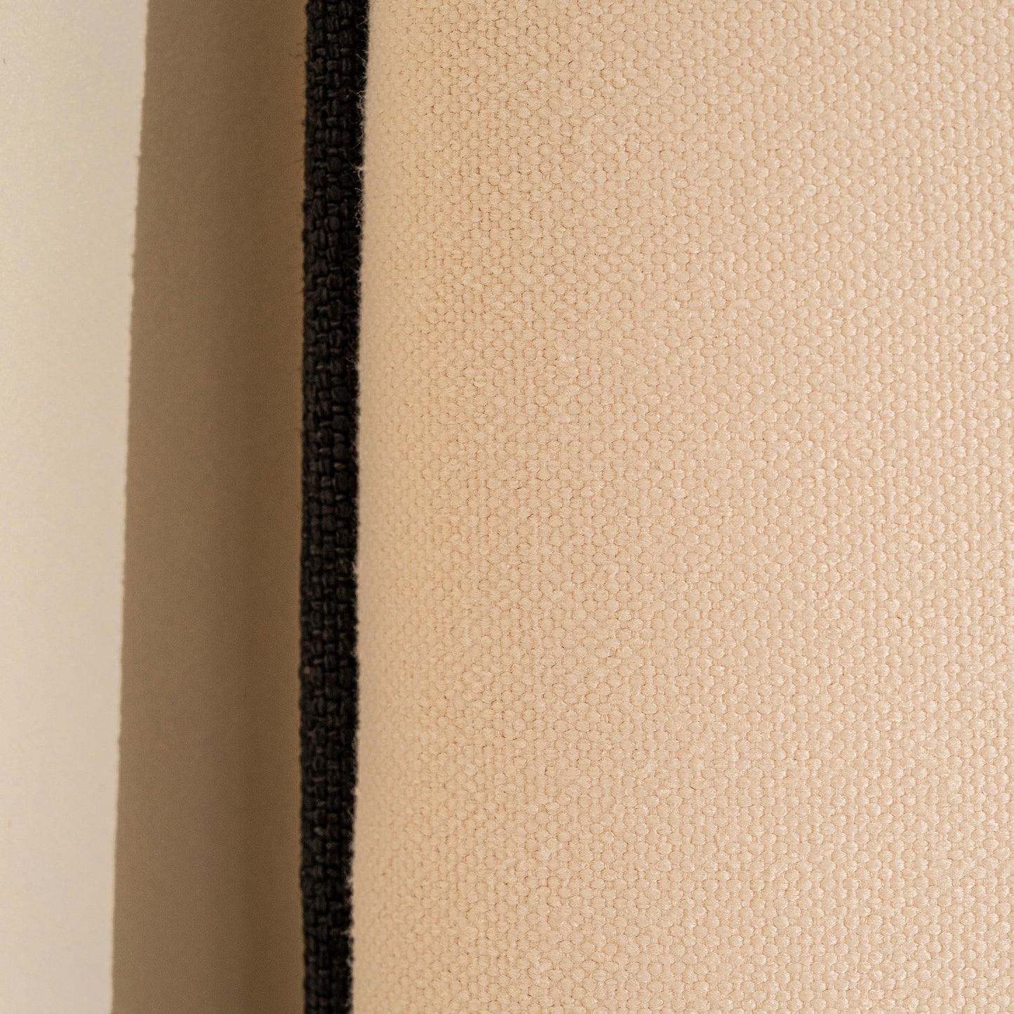 Capo Headboard | Black Piped & White Linen