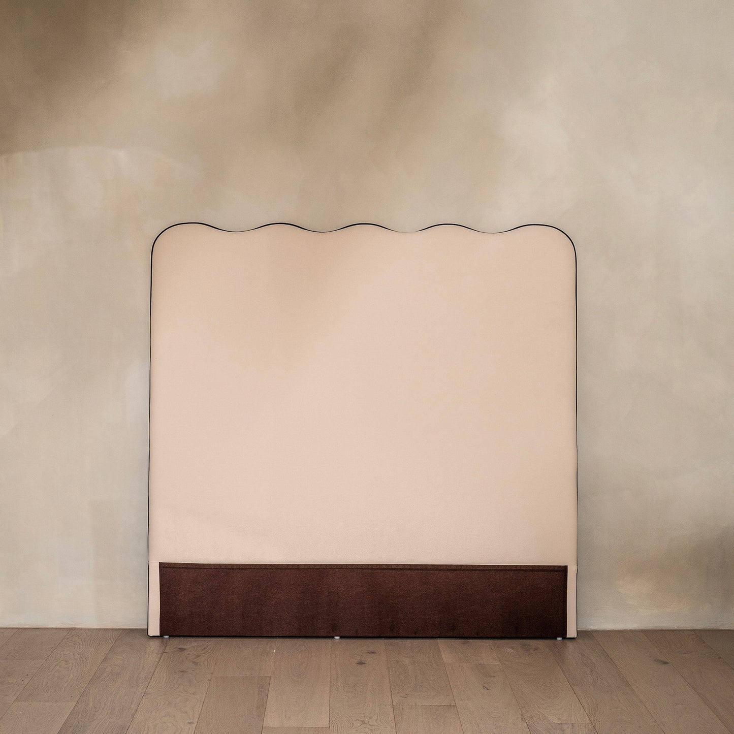 Capo Headboard | Black Piped & White Linen