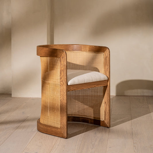 Elmira Dining Chair | Whicker Mesh & Oak Frame