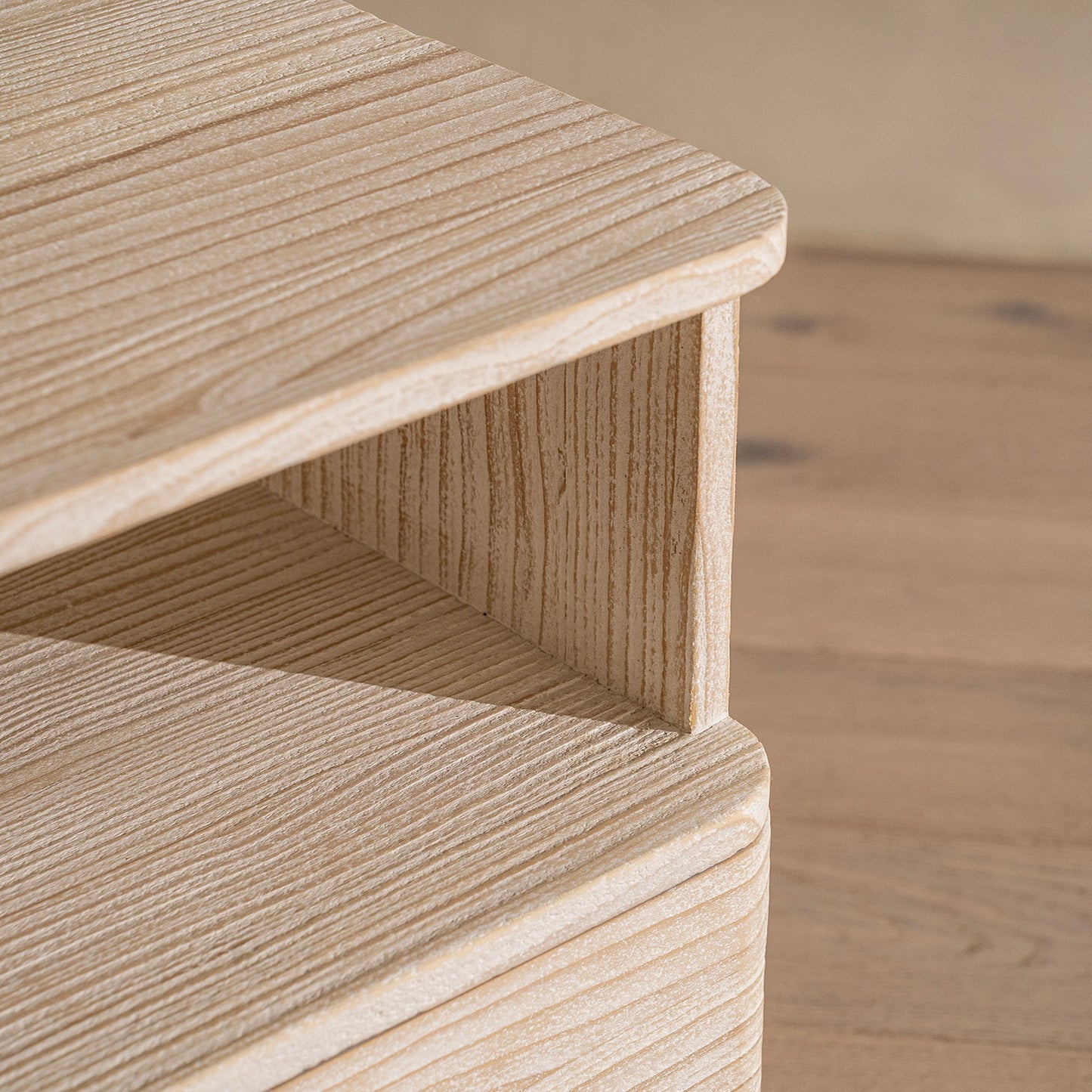 California Bedside Table | 400 Wide Recycled White Pine, 2 Drawer