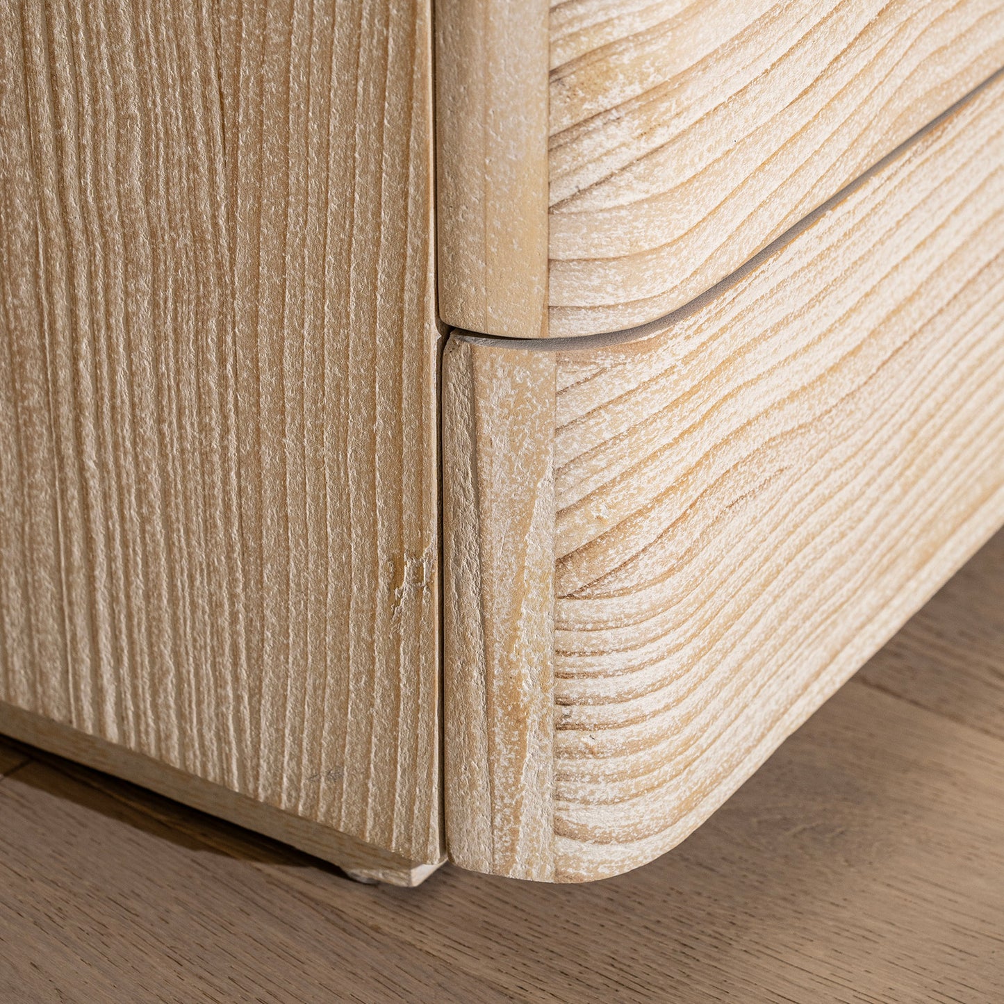 California Bedside Table | 400 Wide Recycled White Pine, 2 Drawer