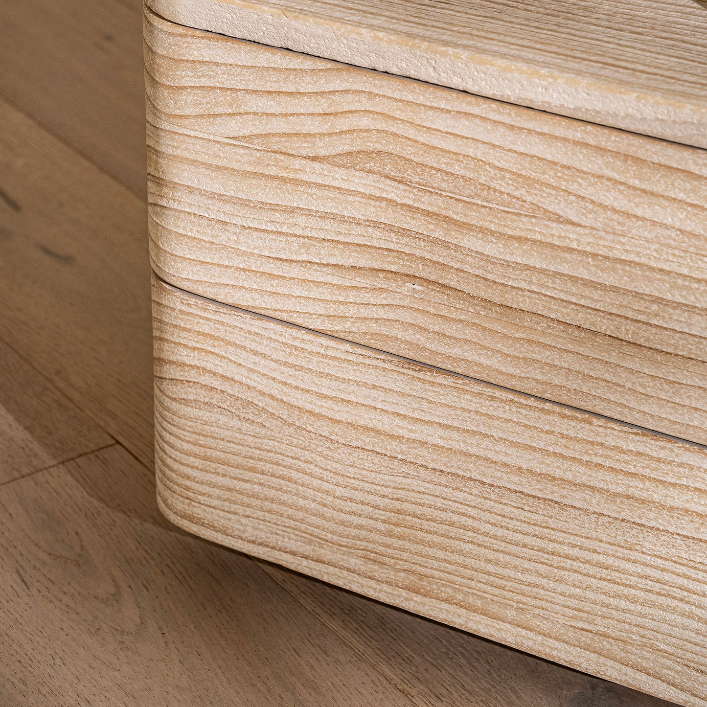 California Bedside Table | 400 Wide Recycled White Pine, 2 Drawer