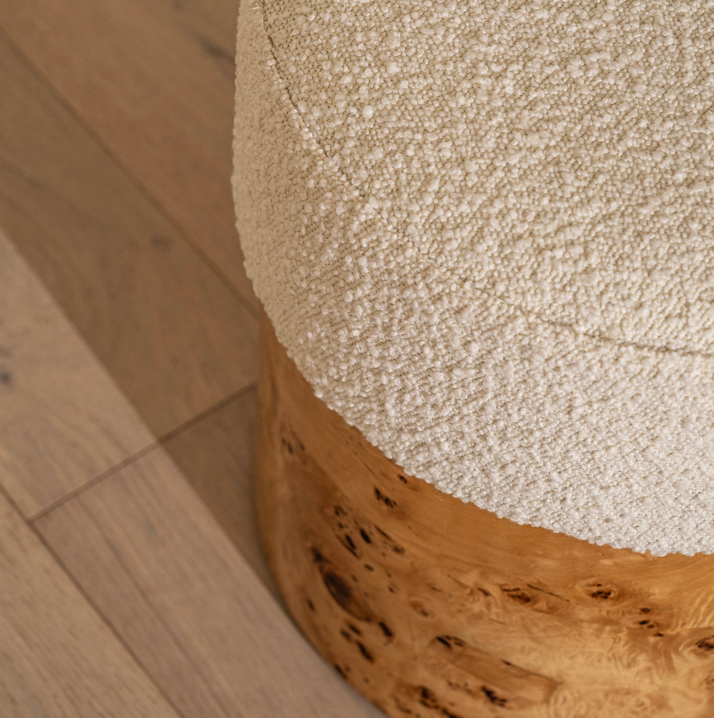 Thornhill Burl Stool | 40 Wide | Light Burl