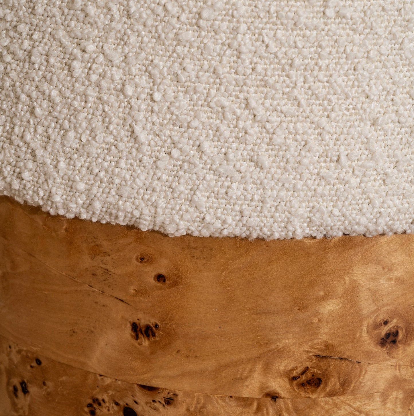 Thornhill Burl Stool | 40 Wide | Light Burl