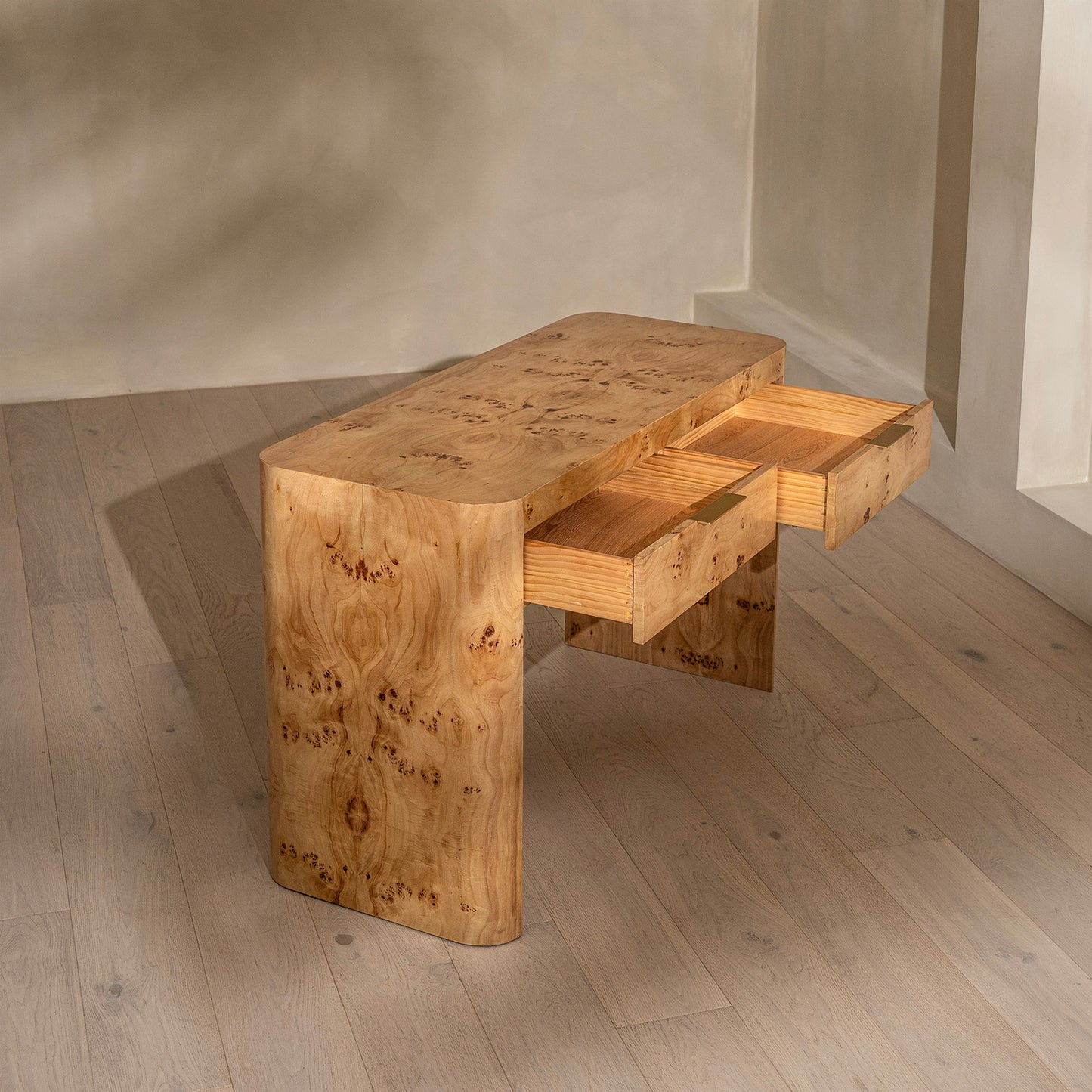 Thornhill Dressing Table | 1200 Wide Light Burl, 2 Drawer