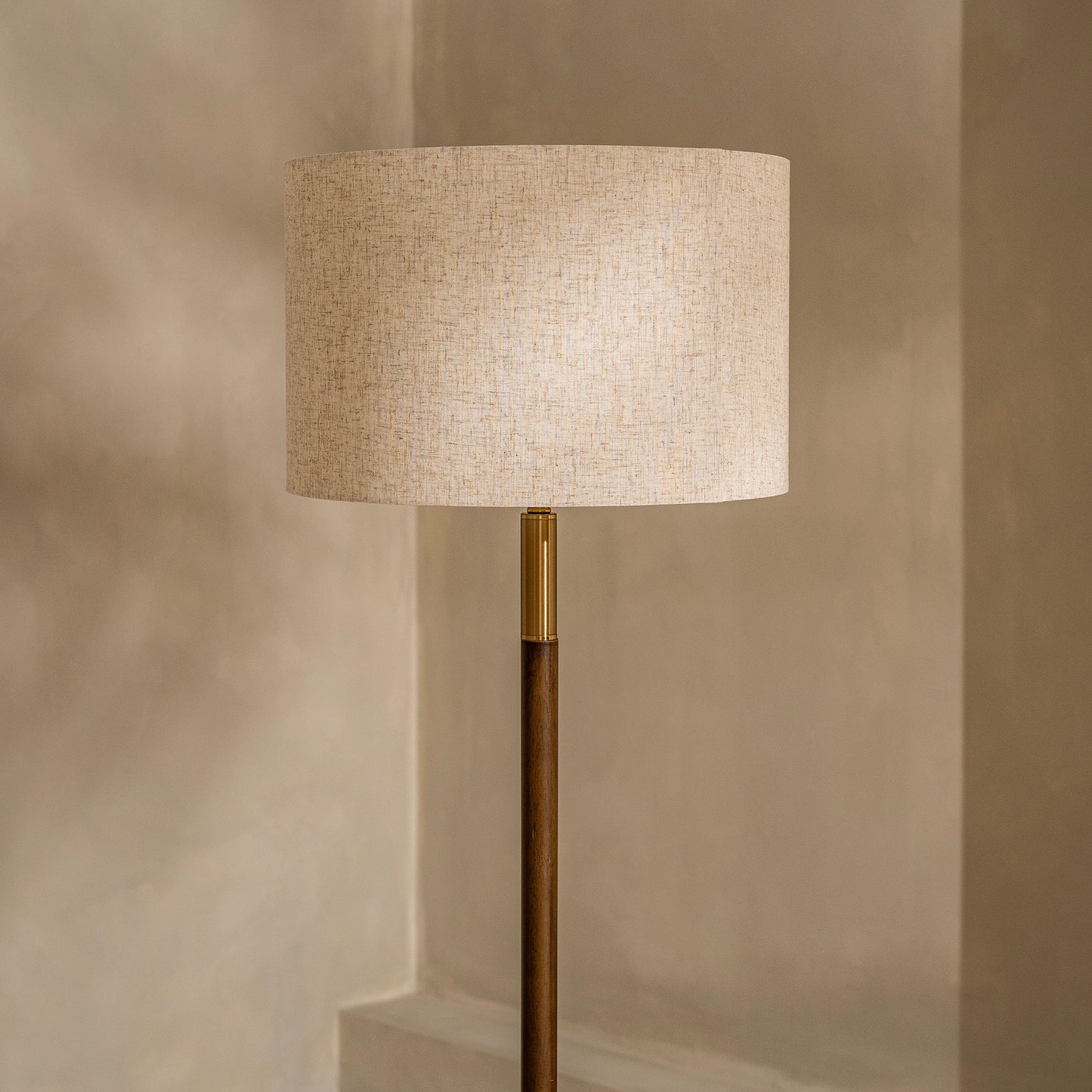 Chester Floor Lamp | 160 high, Walnut & Brass