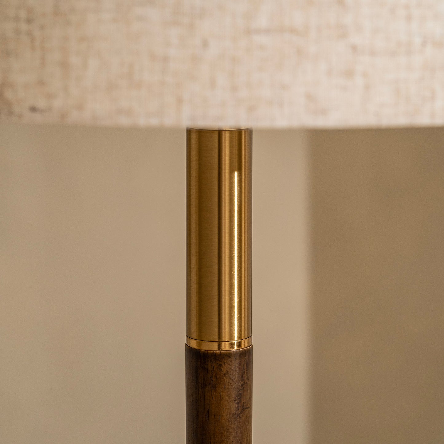 Chester Floor Lamp | 160 high, Walnut & Brass