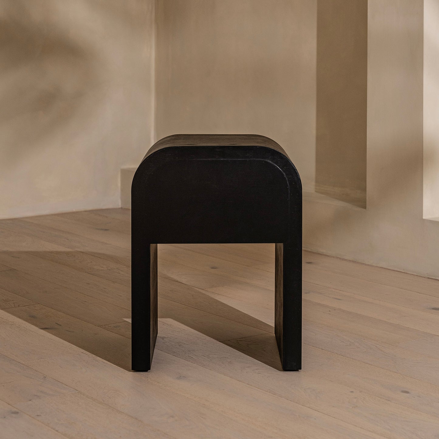 Essex Bedside Table | 450 Wide Black & Oak, 1 Drawer