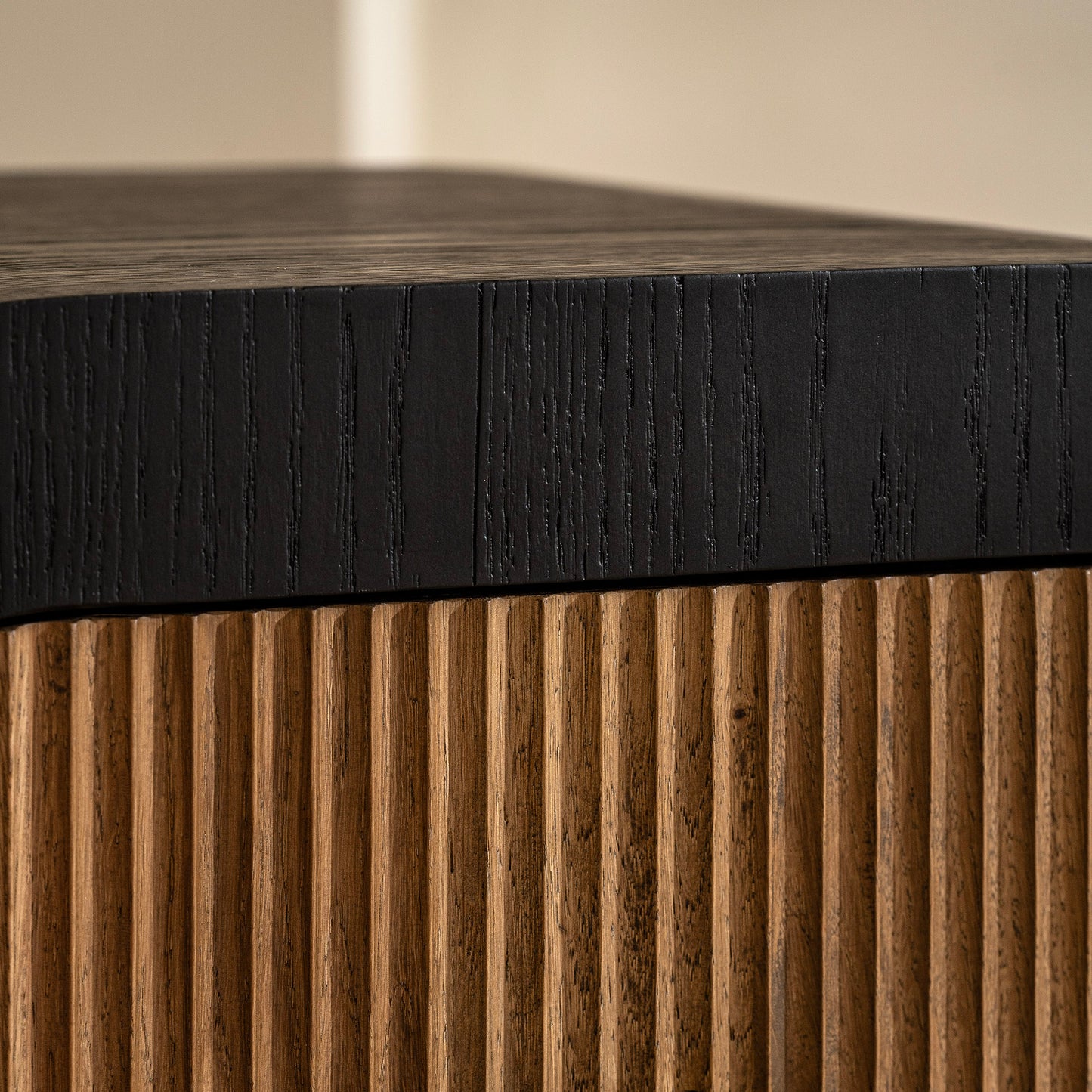 Essex Bedside Table | 450 Wide Black & Oak, 1 Drawer