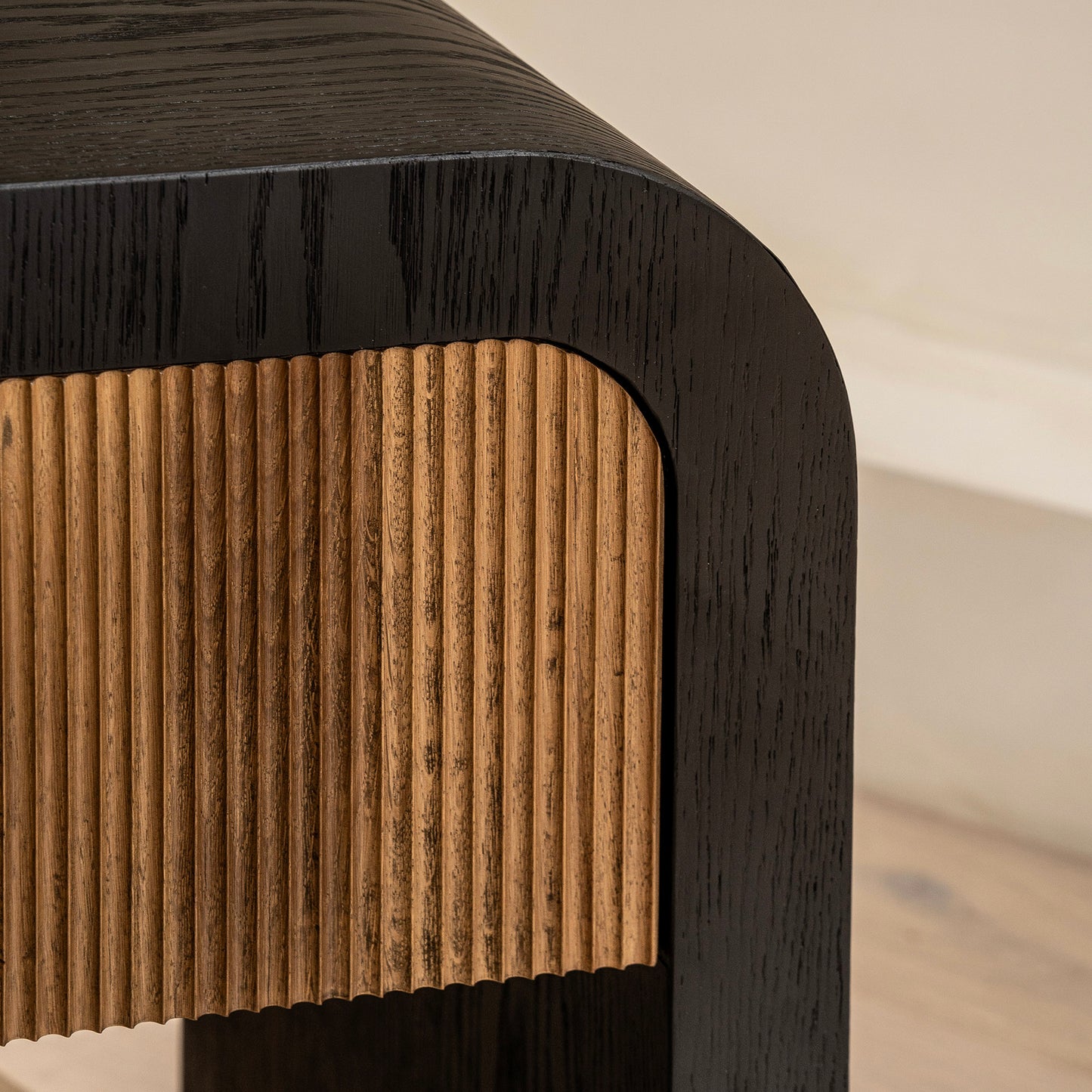 Essex Dressing Table | 1200 Wide Black & Oak, 2 Drawer