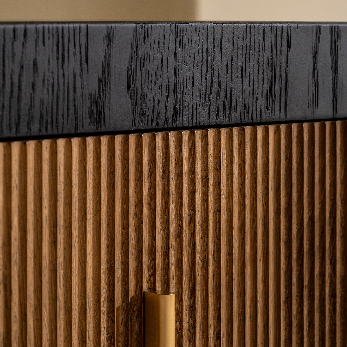 Essex Dressing Table | 1200 Wide Black & Oak, 2 Drawer