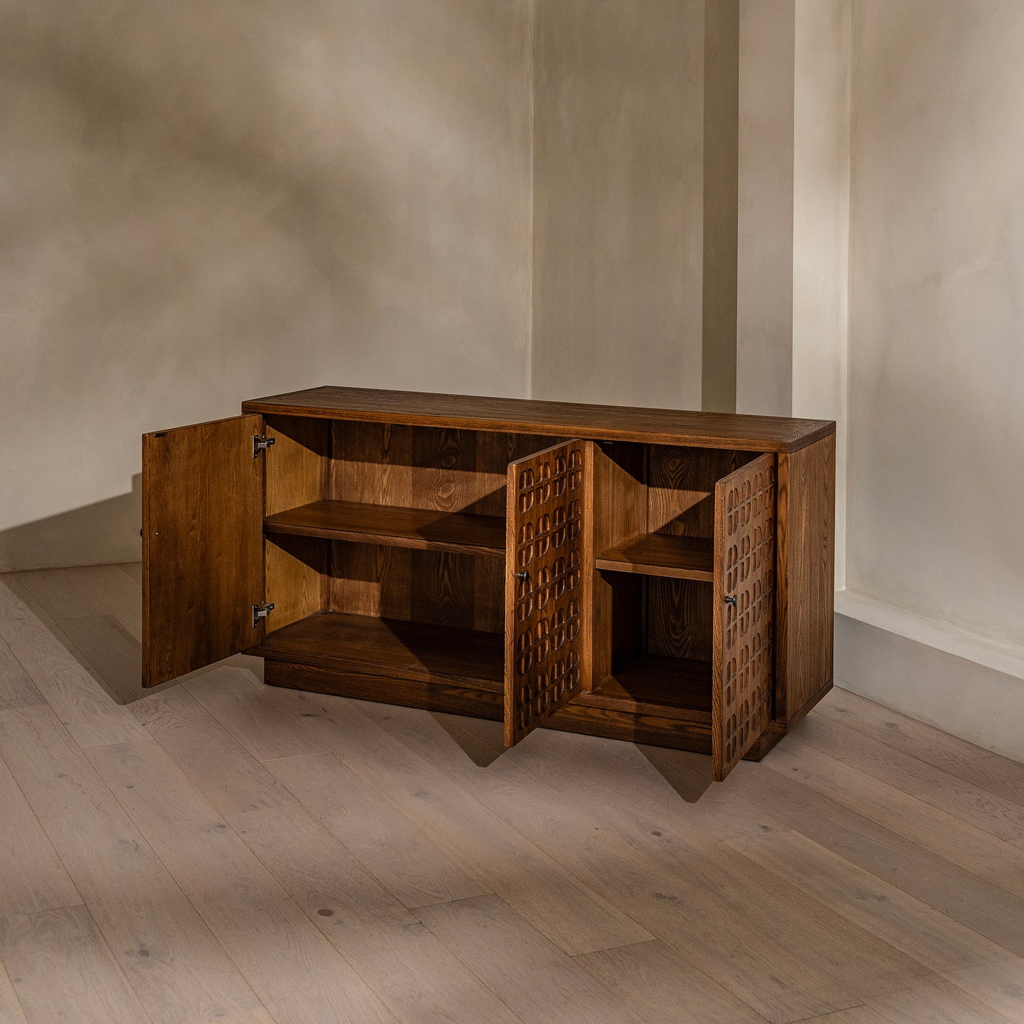 Hargate Sideboard | 1600 Wide Dark Chocolate Oak, 3 Door