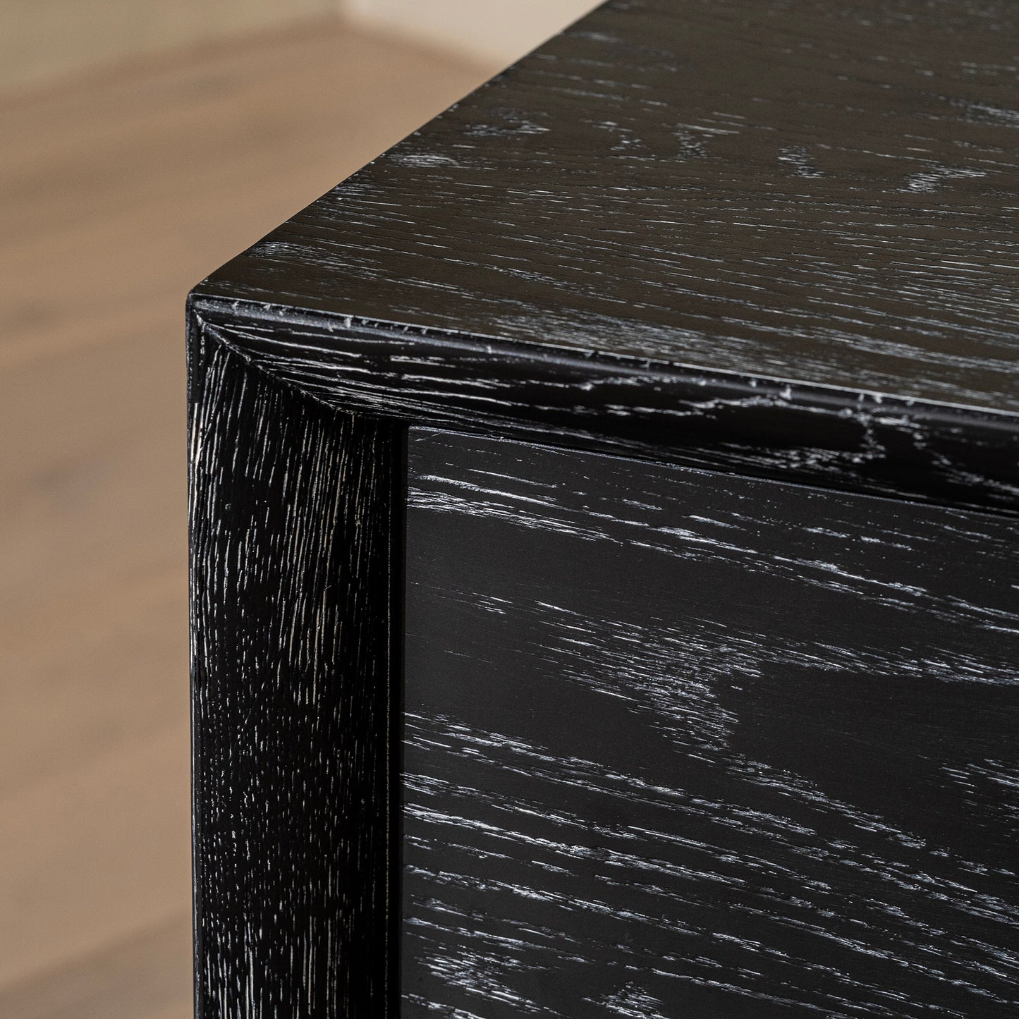 Button Dressing Table | 1200 Wide Black Grain, 2 Drawer