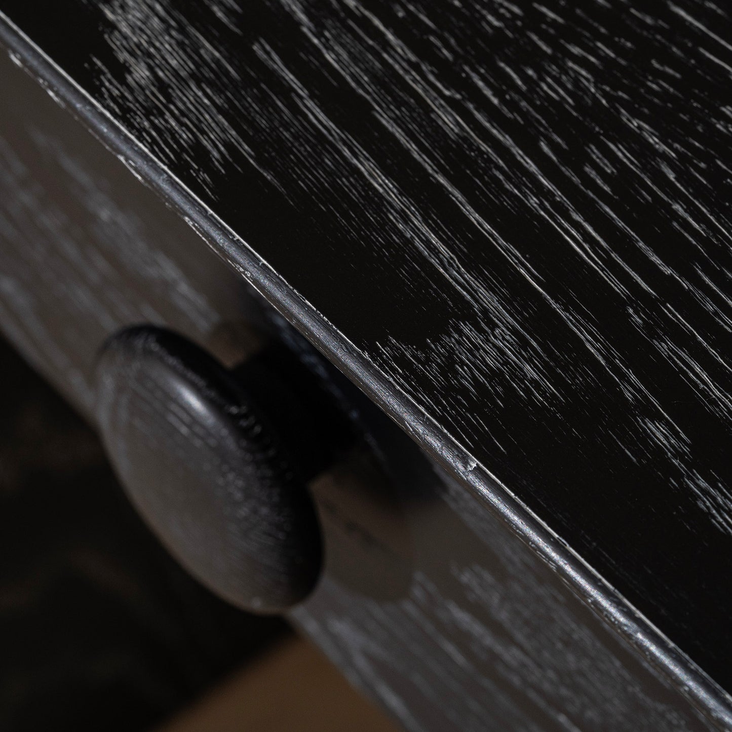 Button Dressing Table | 1200 Wide Black Grain, 2 Drawer