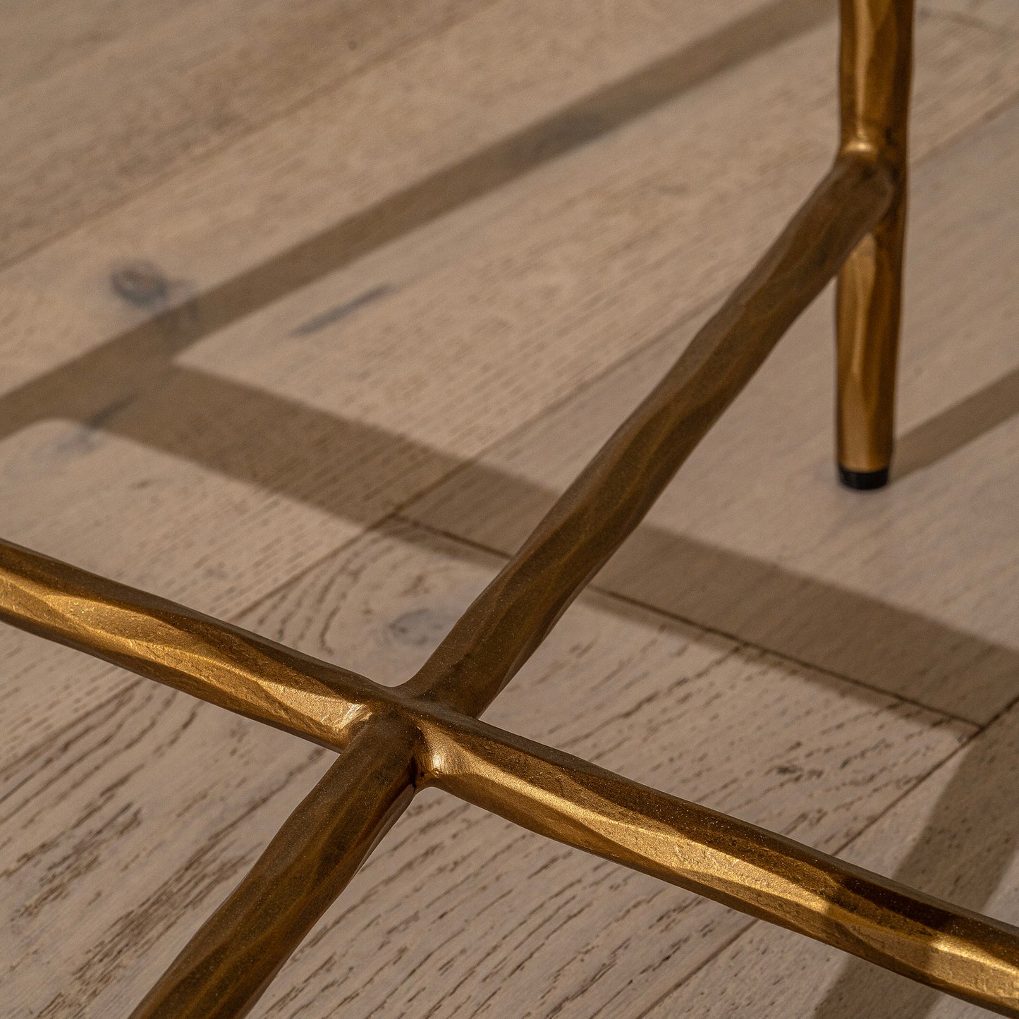 Airlie Bedside Table | 500 Wide White, Shagreen & Brass Forged Metal, 1 Drawer