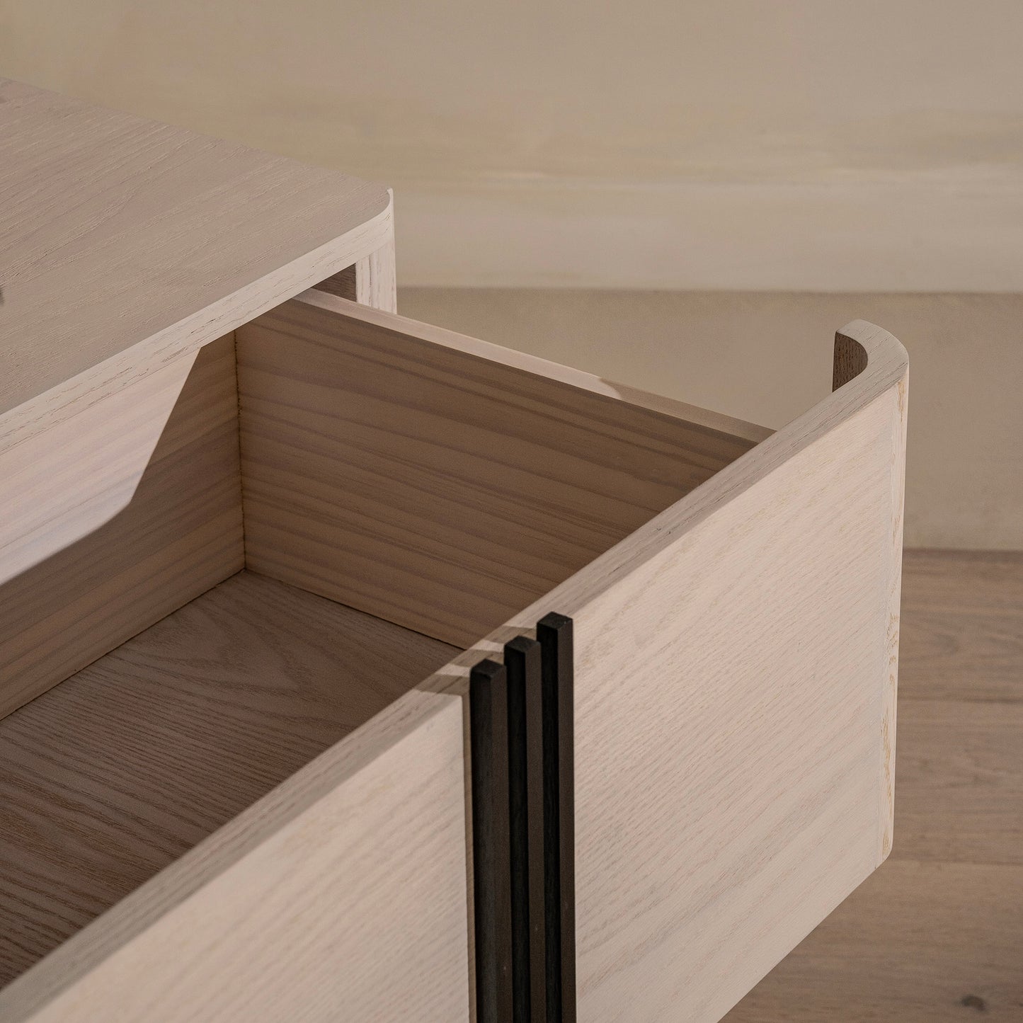 Vassall Bedside Table | 650 Wide White Wash, 2 Drawer