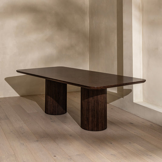 Abingdon Dining Table | 220 Long | Dark Chocolate Burl