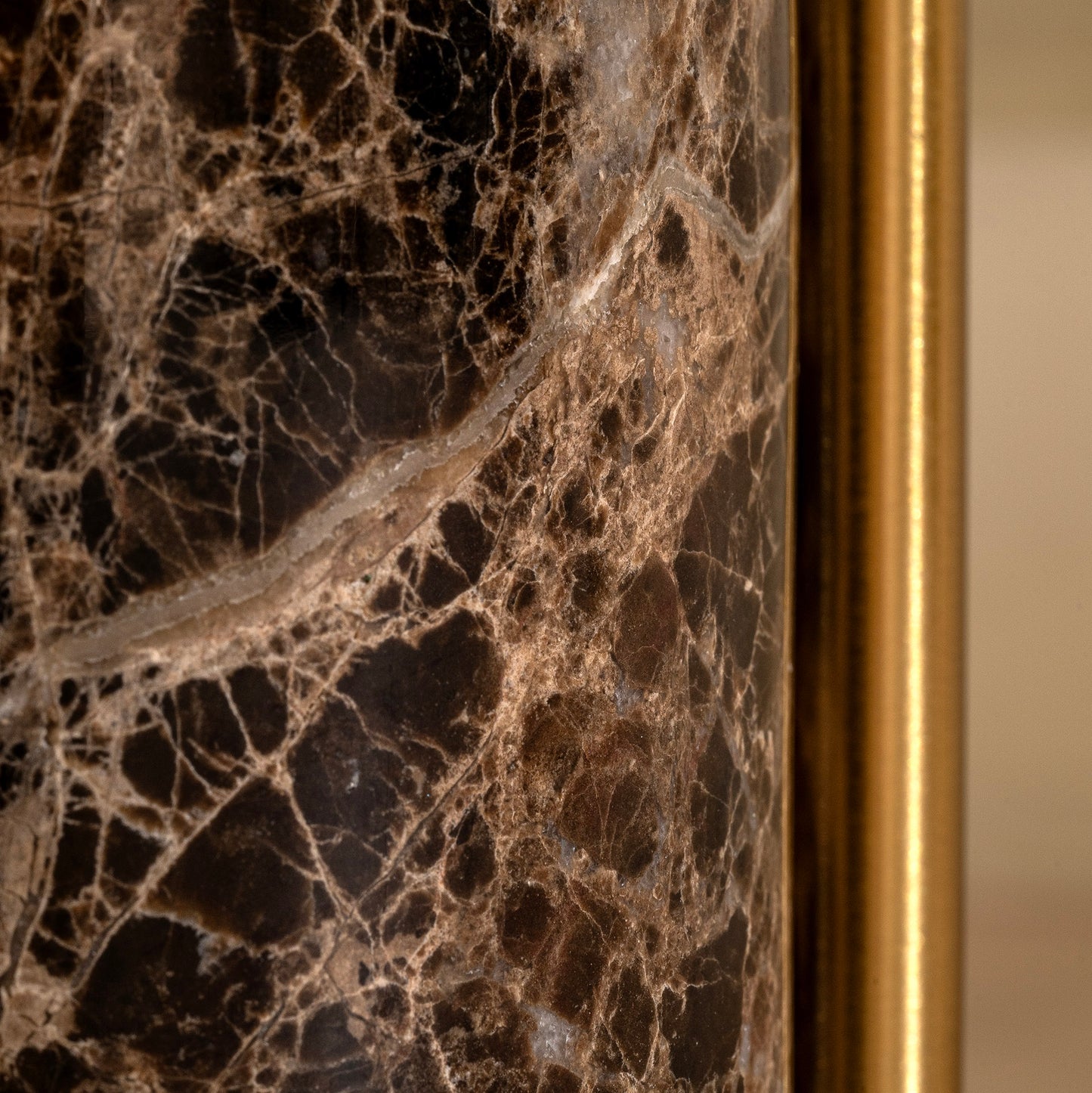 Bromley Floor Lamp | 155 High, Brown Marble & Brass