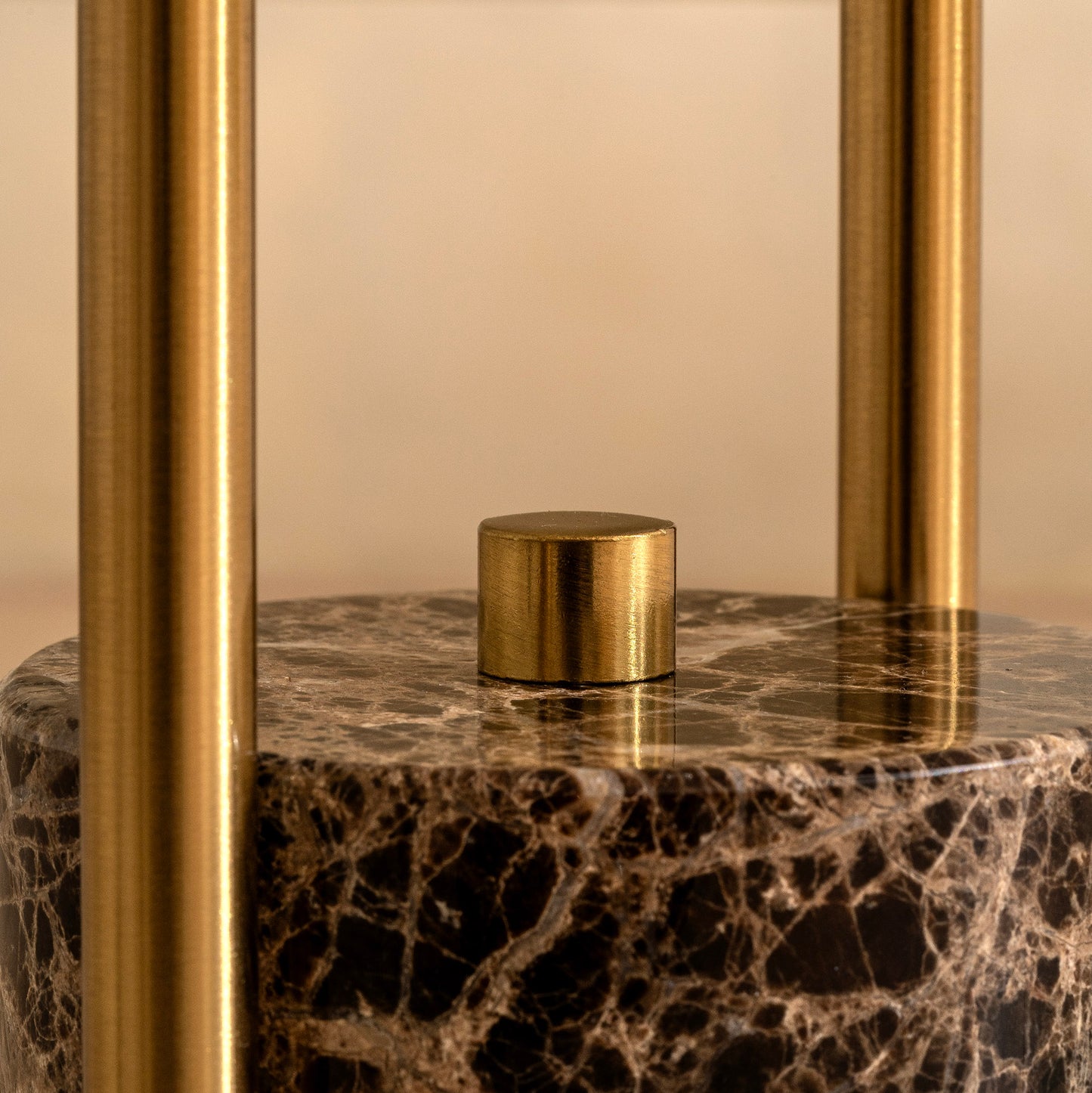 Bromley Floor Lamp | 155 High, Brown Marble & Brass