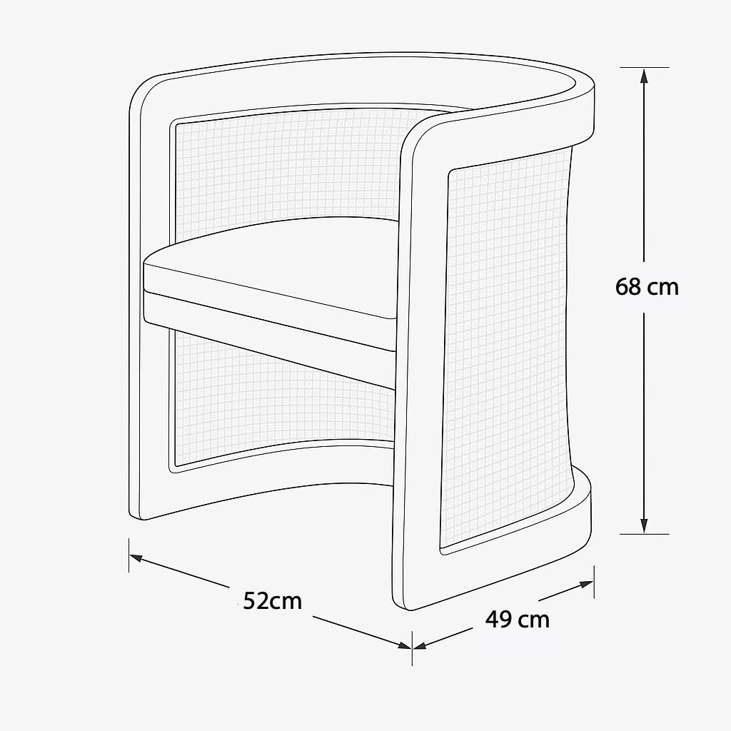 Elmira Dining Chair | Whicker Mesh & Oak Frame
