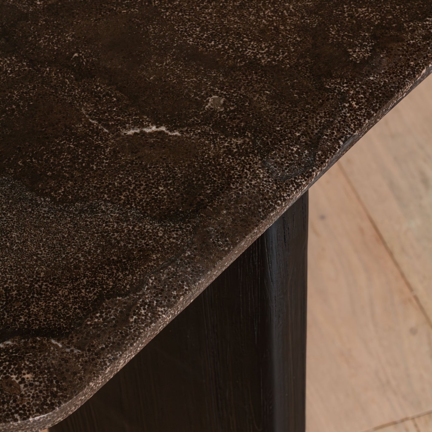 Jayda Console Table | 150 Wide, Dark Stone & Black Wood