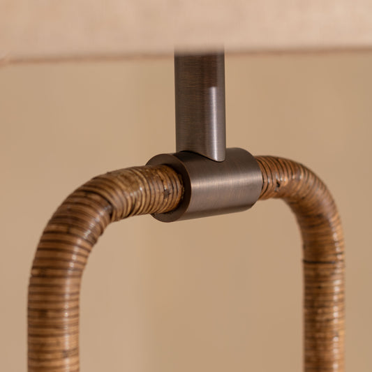 Newbie Floor Lamp | 158 High, Bronze & Whicker Weave