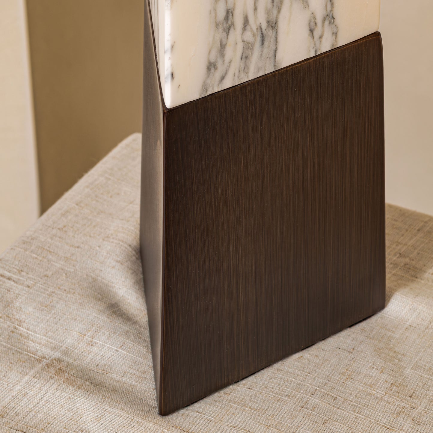 Perona Table Lamp | 91 High, Bronze & Calacatta Marble Base