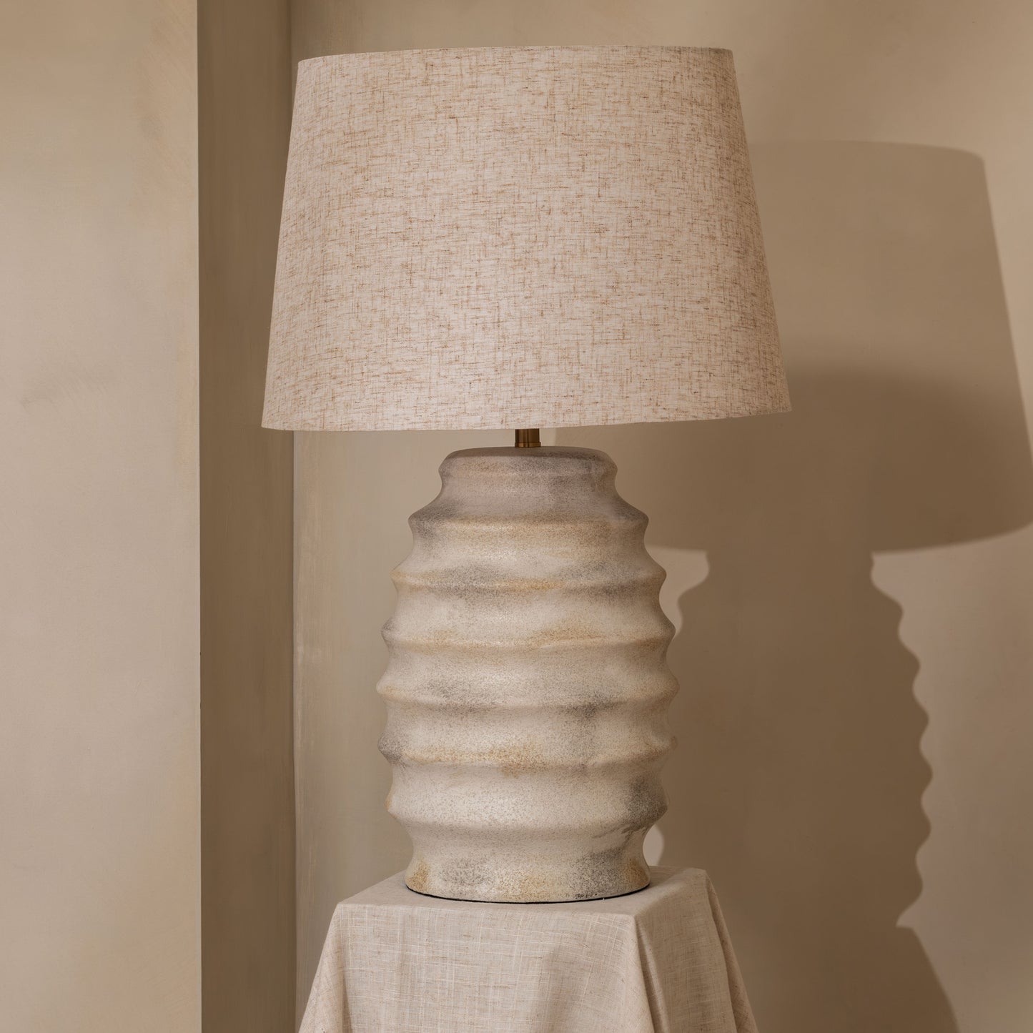 The Rommy Table Lamp | 55 High, Ceramic Stone Finish