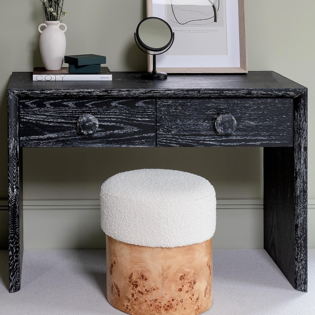 Thornhill Burl Stool | 40 Wide | Light Burl