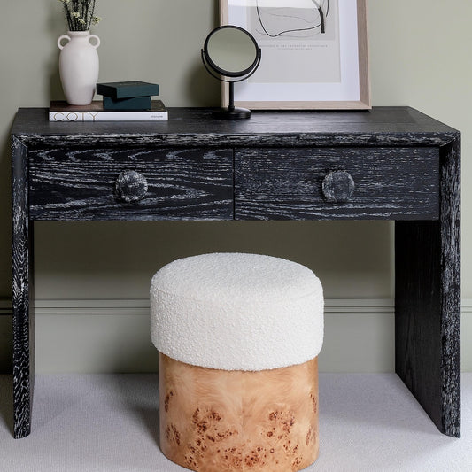 Thornhill Burl Stool | 40 Wide | Light Burl