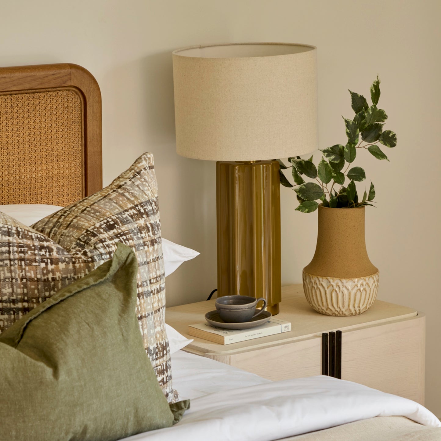 Vassall Bedside Table | 650 Wide White Wash, 2 Drawer