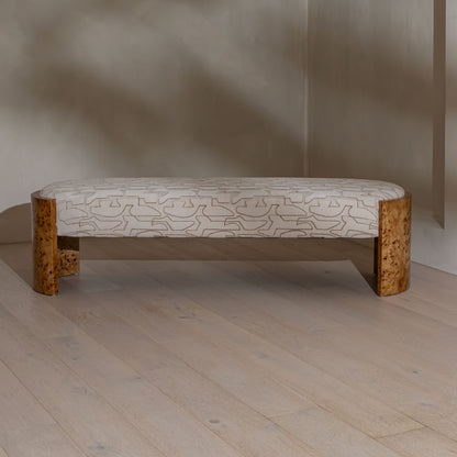 Bently Tailored Burl Bench | 180cm Wide, Villa Nova Serac Bone