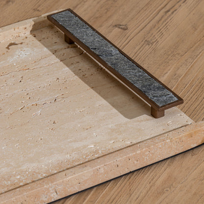Marlow Stone Tray | Slate & Natural Travertine