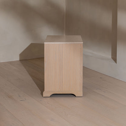 Shiply Bedside | 65cm Wide, Oak & Daino Reale Marble Top
