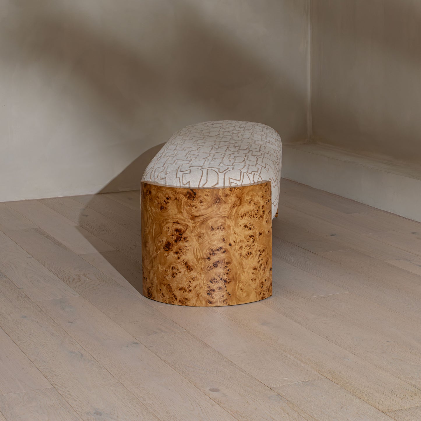 Bently Tailored Burl Bench | 180cm Wide, Villa Nova Serac Bone